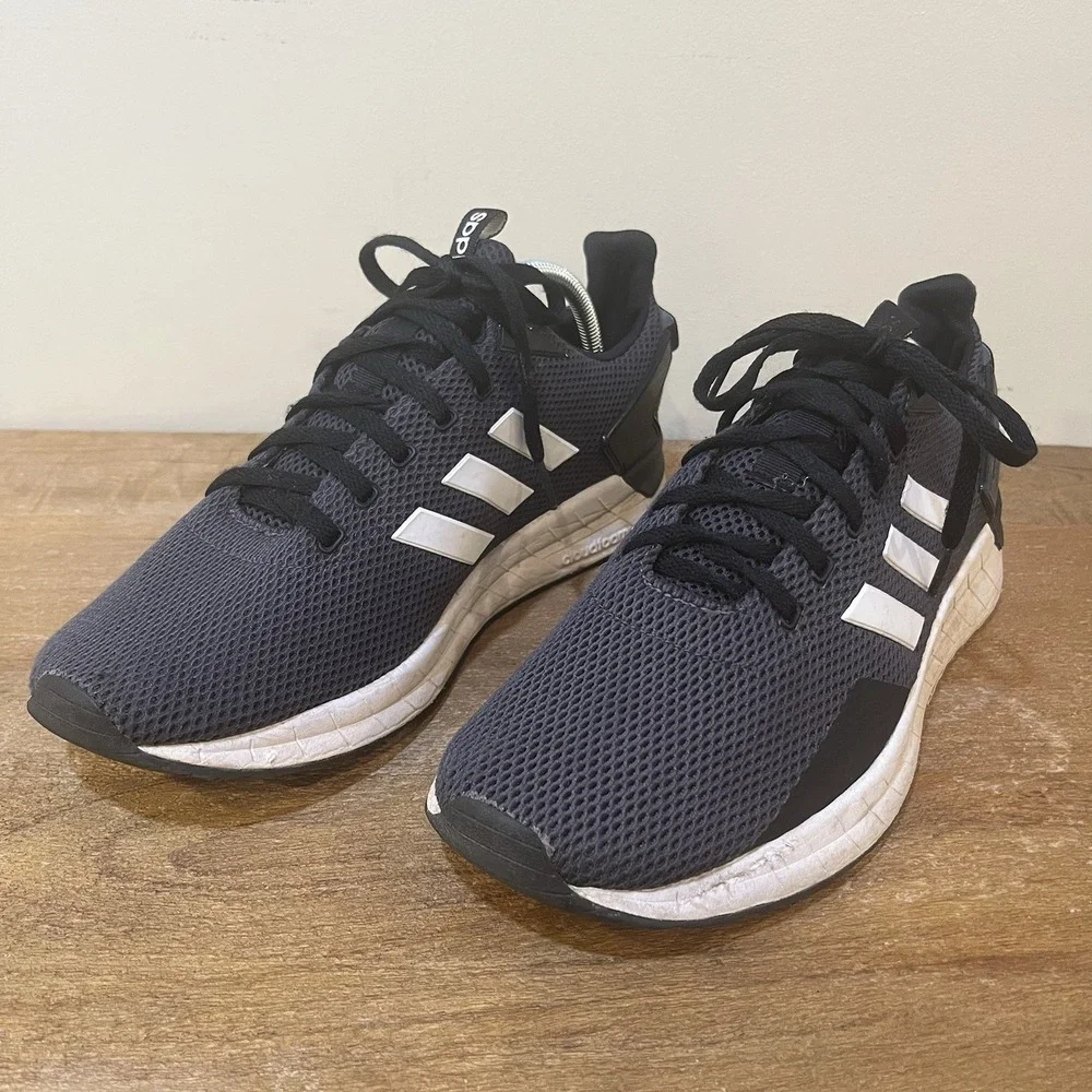 Adidas Questar Ride Mens 12 Black White Running Shoes Cloudfoam Sneakers